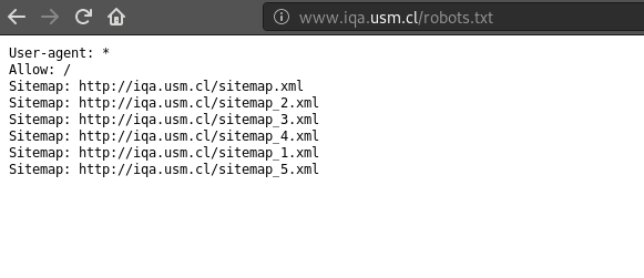 Modified IQA’s robots.txt, revealing more “infected” sitemaps poiting to internal pages